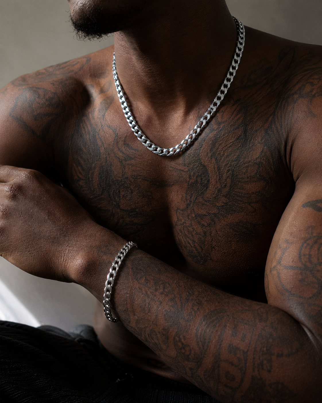 PACK - Collier Cuban & Bracelet Cuban Argenté
