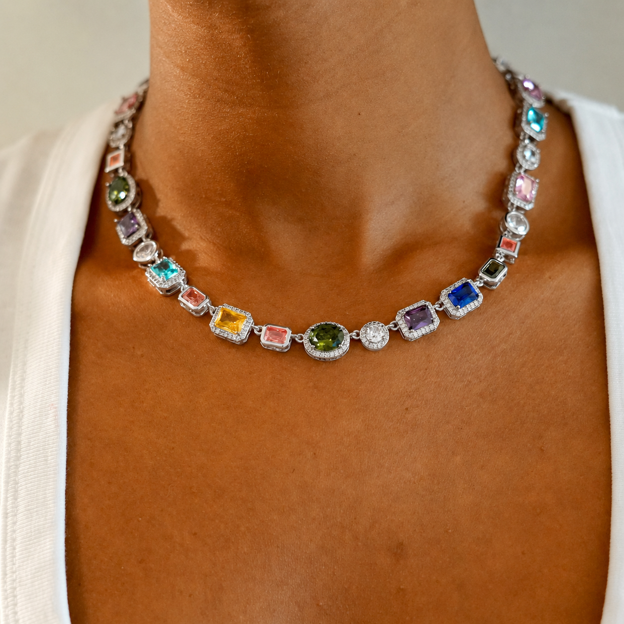 Collier Pink ASTRA Argenté